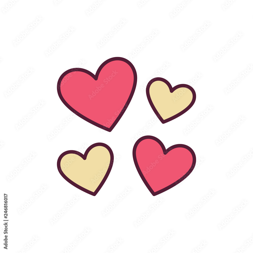 Hearts vector Love modern creative icon or design element 