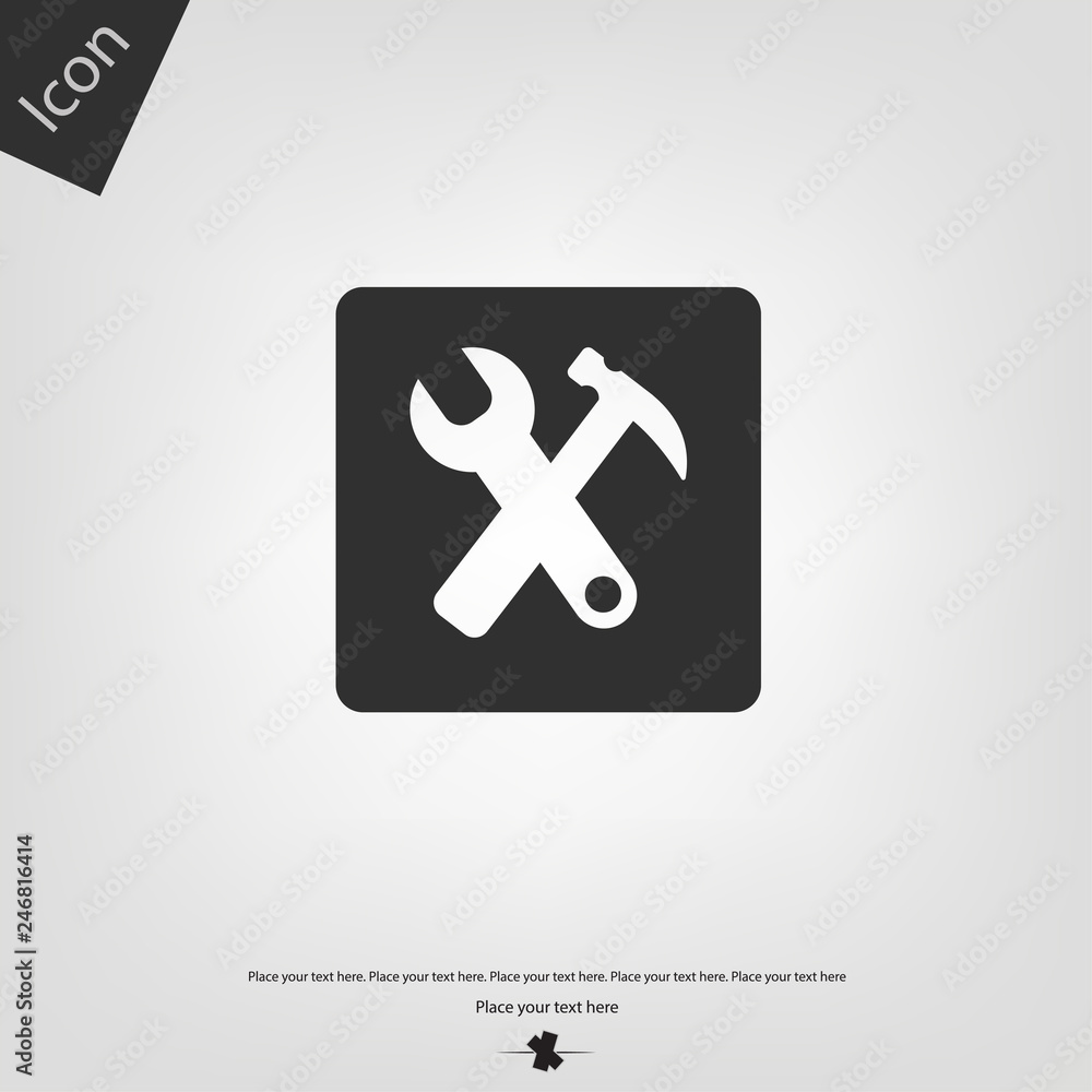 Fototapeta premium Wrench hammer vector icon