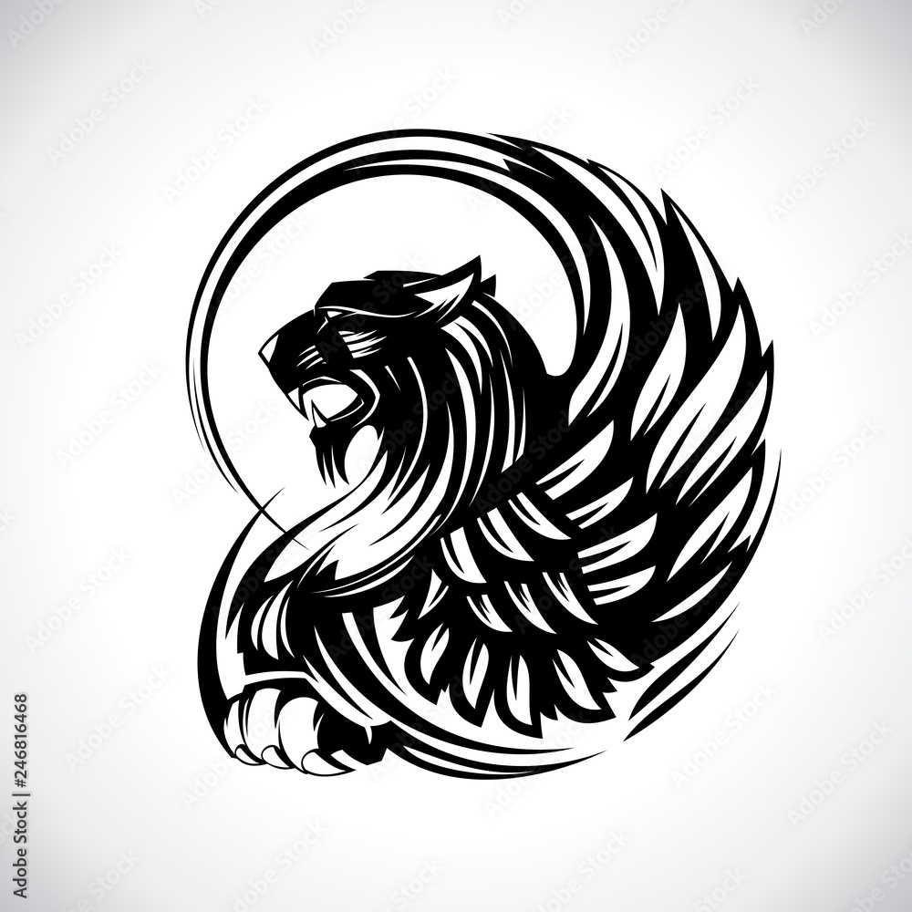 Griffin for heraldry or tattoo, vector design Stock-Vektorgrafik | Adobe  Stock