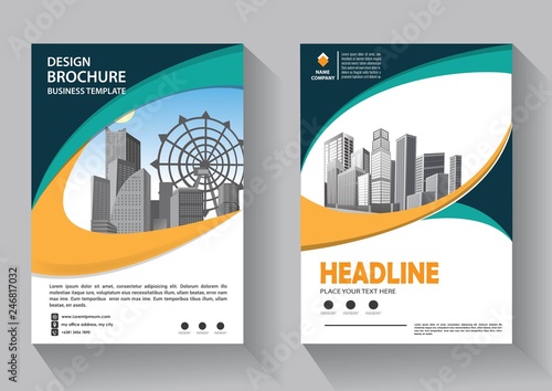 Business abstract vector template. Brochure design, cover modern layout, annual report, poster, flyer in A4 with colorful triangles, geometric shapes for tech, science, market with light background