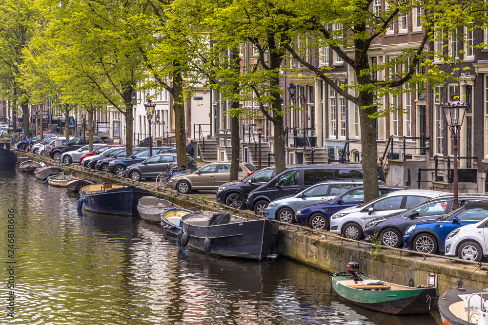 Amsterdam canal street scene
