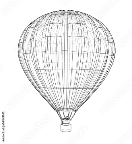 Outline hot air balloon