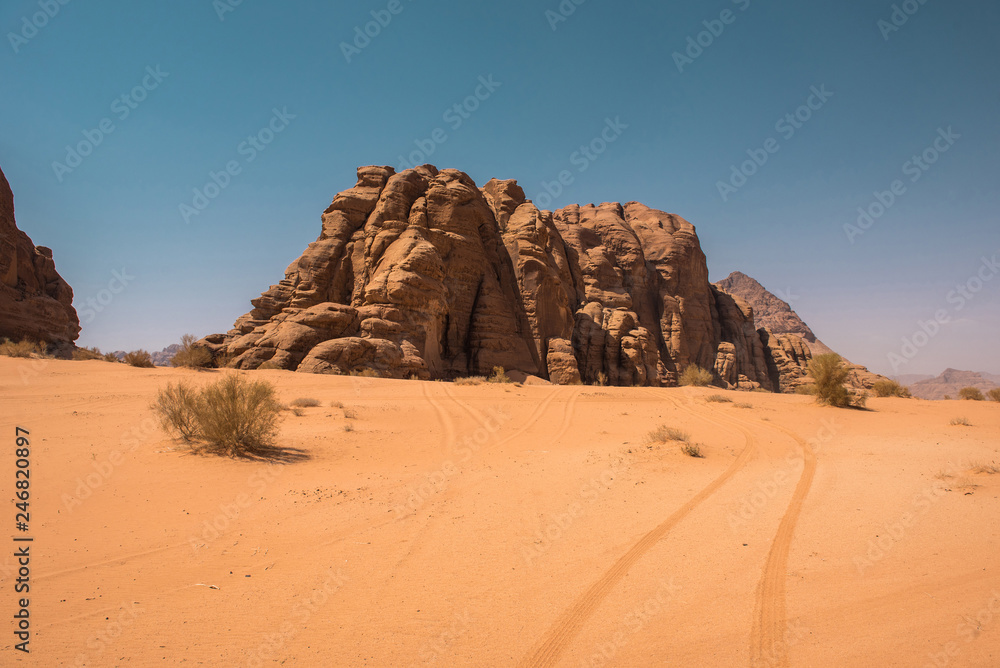 Rocks and desert. Wadi Rum, Jordan