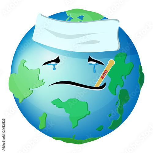 get sick of planet earth heat thermometer,vector