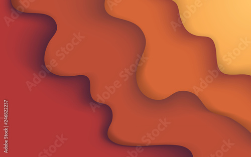 Orange fluid abstract background. Minimal multi layers concept design vector.