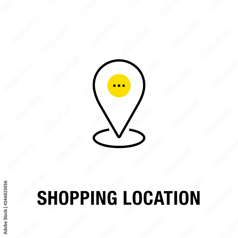 SHOPPING LOCATION ICON CONCEPT SHOPPING LOCATION ICON CONCEPT