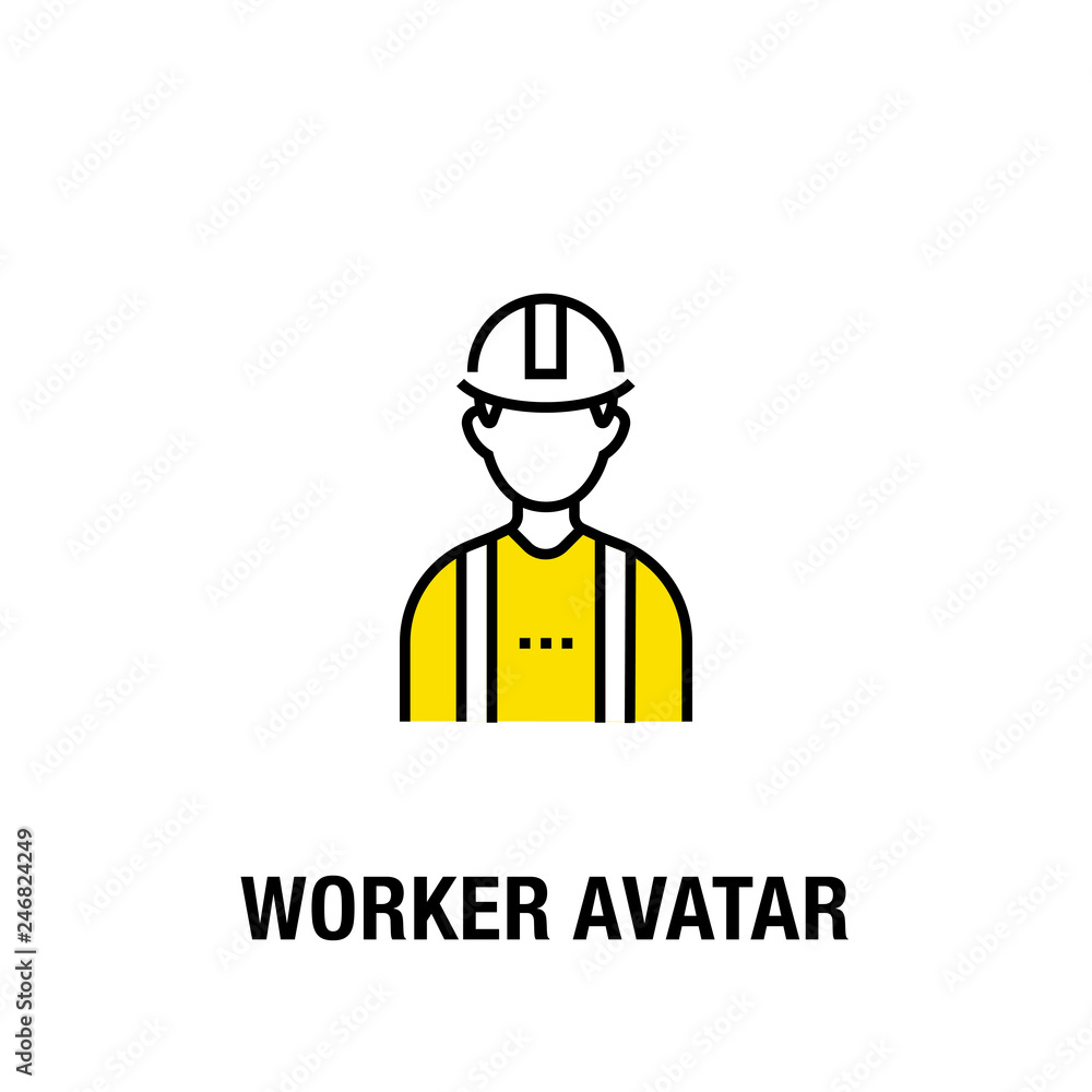 WORKER AVATAR ICON CONCEPT WORKER AVATAR ICON CONCEPT