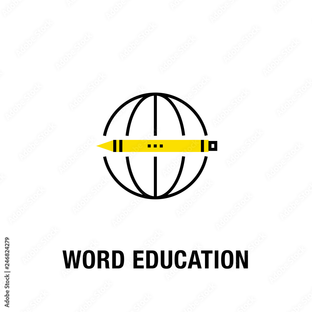 Fototapeta premium WORD EDUCATION ICON CONCEPT