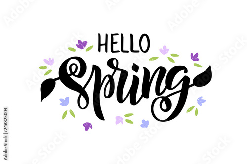 Hello spring lettering