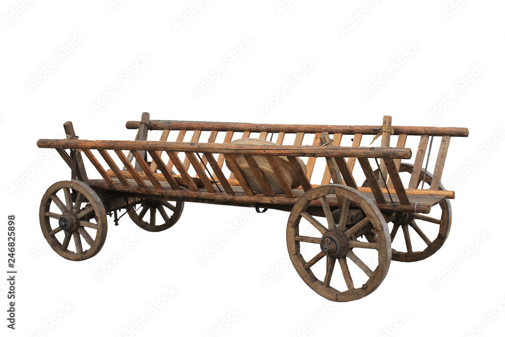 Fototapeta premium vintage cart on an isolated white background