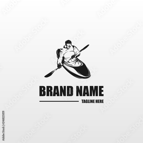 Rafting Adventure Silhouette Vector Logo