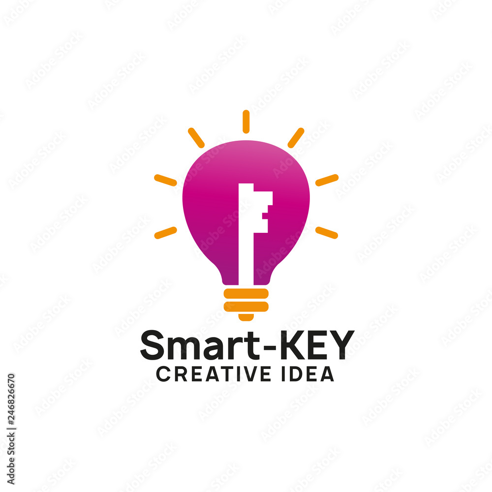 smart key idea logo design template. bulb icon symbol designs smart key idea logo design template. bulb icon symbol designs