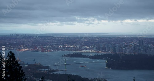 Stormy weather over Vancouver, BC and the Fraser River. Shot with a 55-210mm lens on a Sony A5100. photo