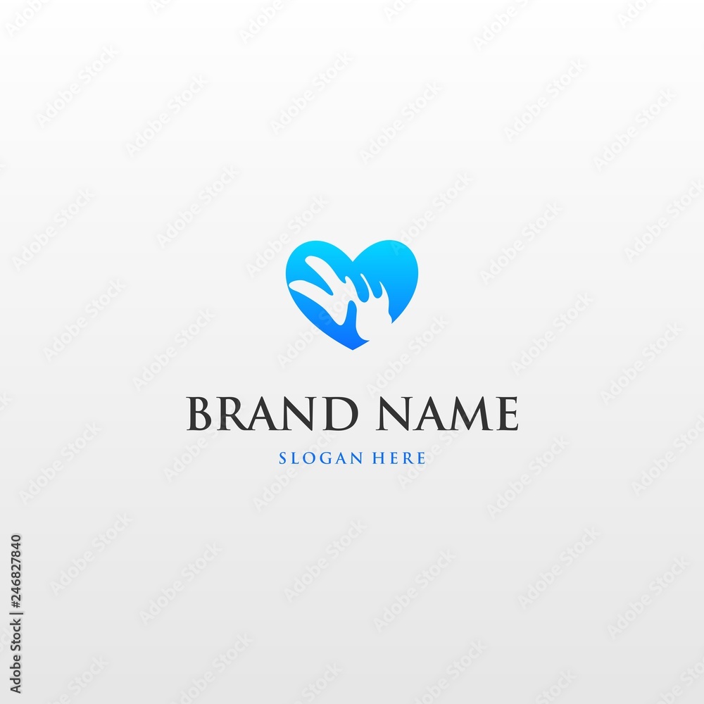 Fototapeta premium Love Care Logo