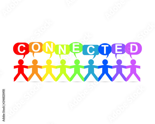 Connected Paper People Speech Rainbow
