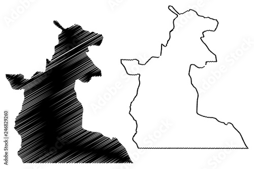 Maniema Province (Democratic Republic of the Congo, DR Congo, DRC, Congo-Kinshasa) map vector illustration, scribble sketch Maniema map photo