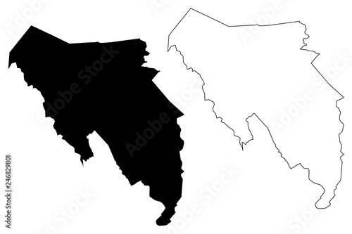 Blaenau Gwent (United Kingdom, Wales, Cymru, Principal areas of Wales) map vector illustration, scribble sketch Blaenau Gwent County Borough map