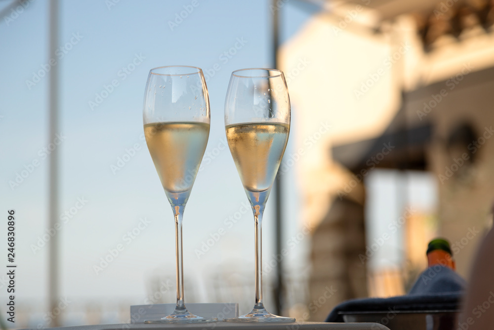 two glasses of champagne two glasses of champagne