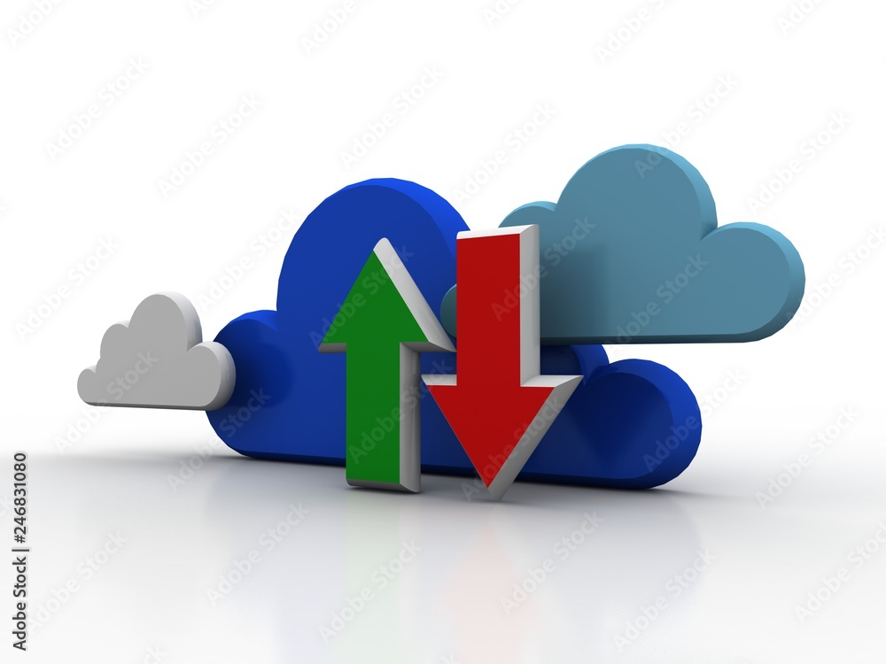 3d illustration of cloud data transfering concept 3d illustration of cloud data transfering concept