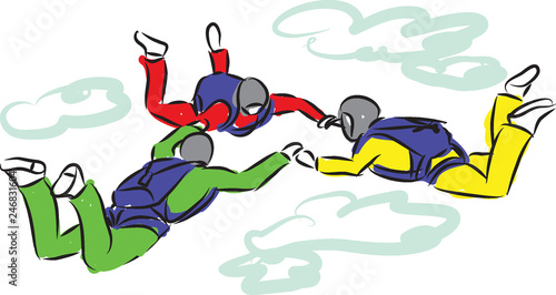 SKY DIVING ILLUSTRATION