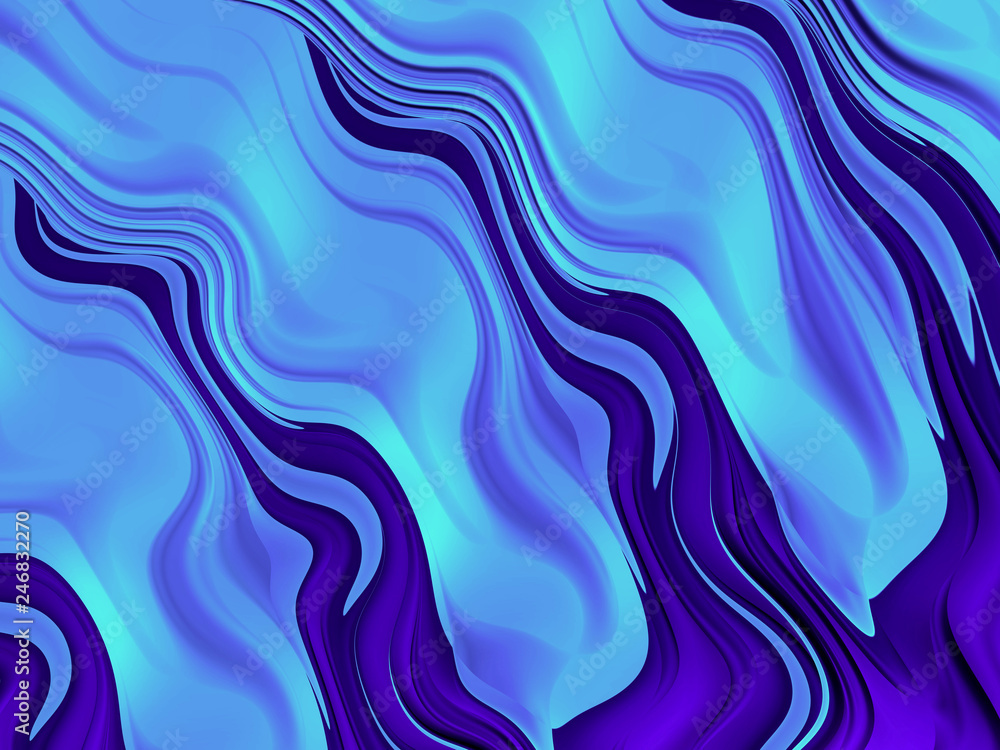 Abstract wave. 3D illustration, computer-generated fractal