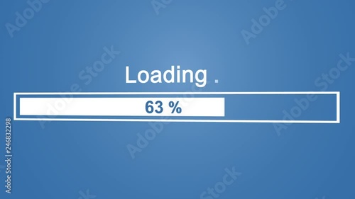 Loading Process Animation on Blue Background photo