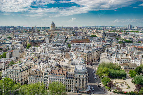 Aerial view of Montmartre with the Basilica of the Sacre Coeur, Paris, the capital of France