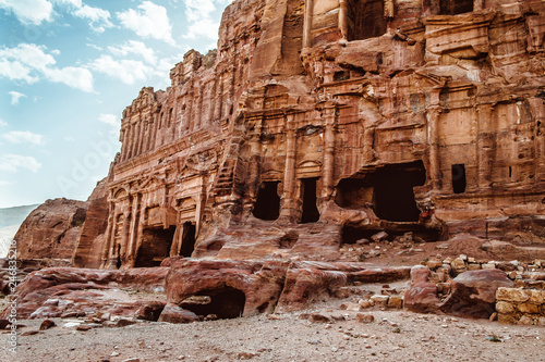 Ruins of Petra, the capital of the kingdom of the Nabateans in ancient times. UNESCO World Heritage
