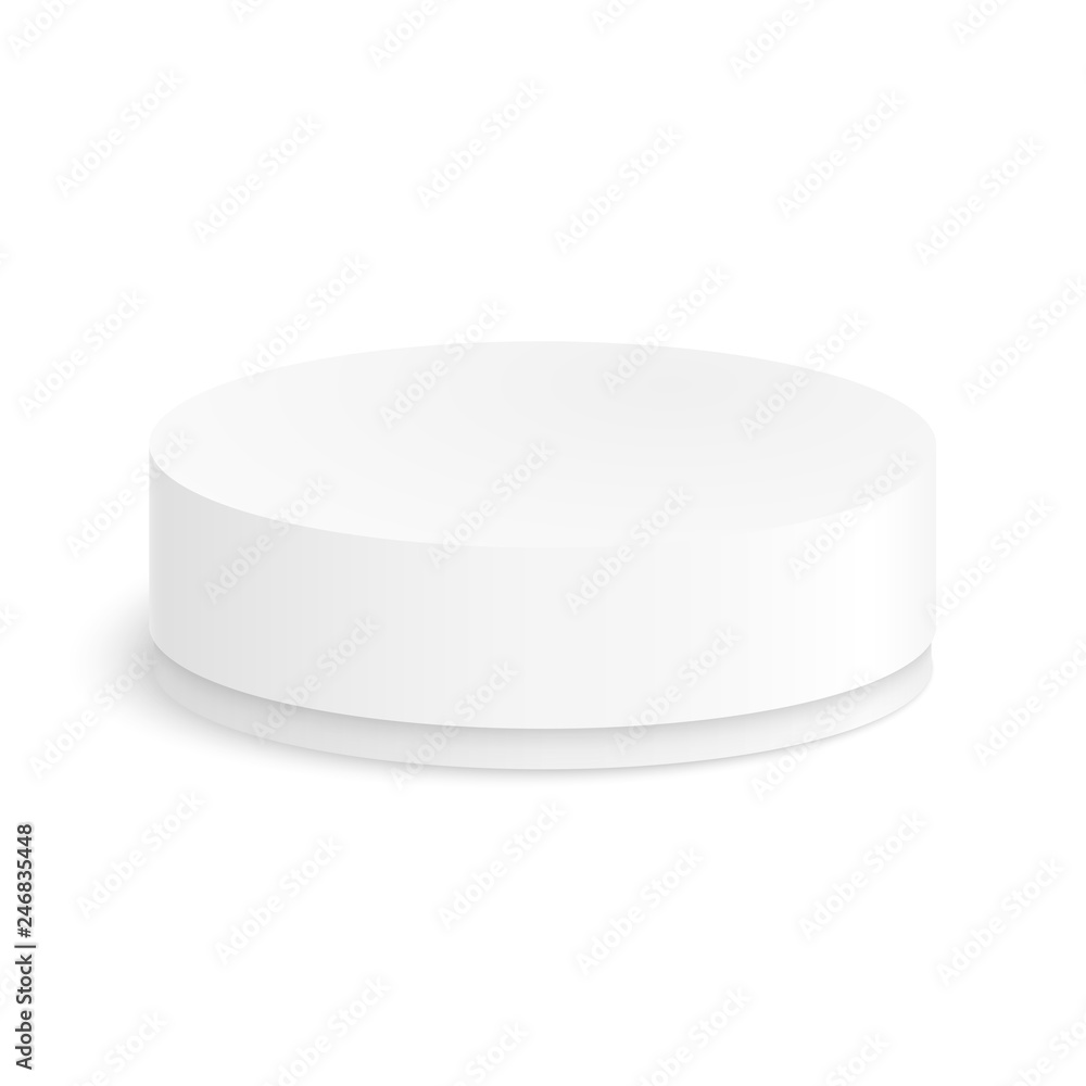 Round paper box for your design on a white background. Vector illustration Round paper box for your design on a white background. Vector illustration