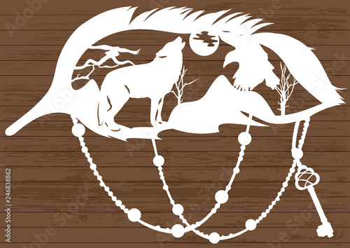feather and wolf laser pattern