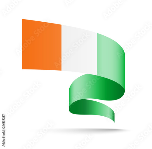 Free Download Cote dIvoire flag in the form of wave ribbon. - GFXLoad