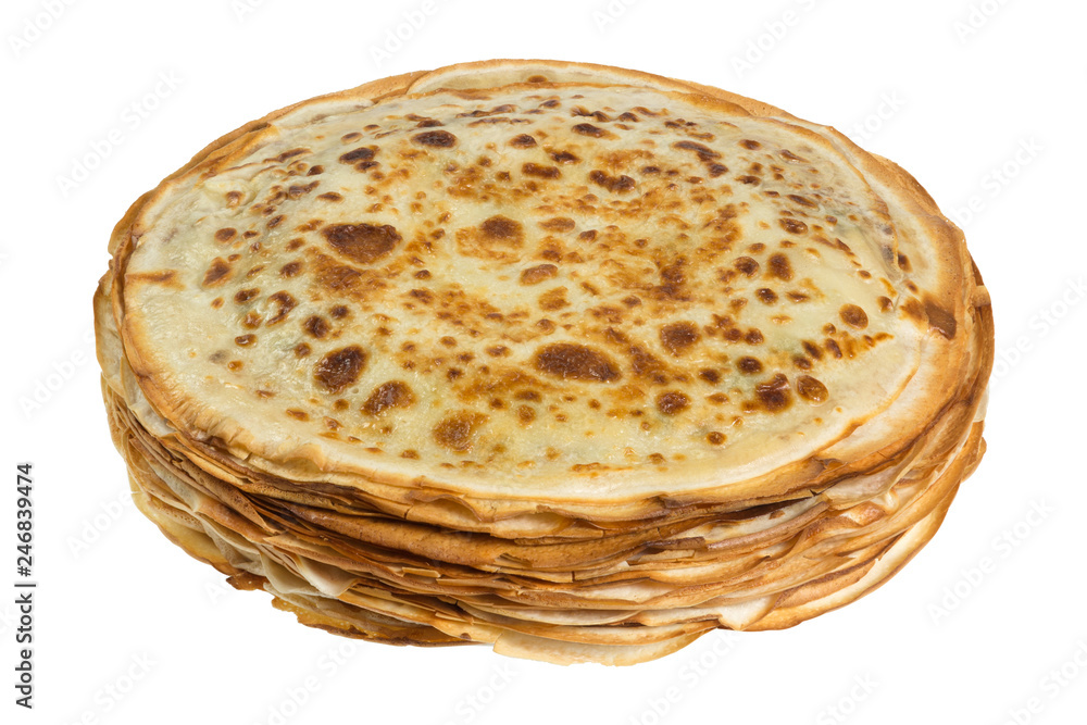 Stacked pancakes isolated on white Stacked pancakes isolated on white
