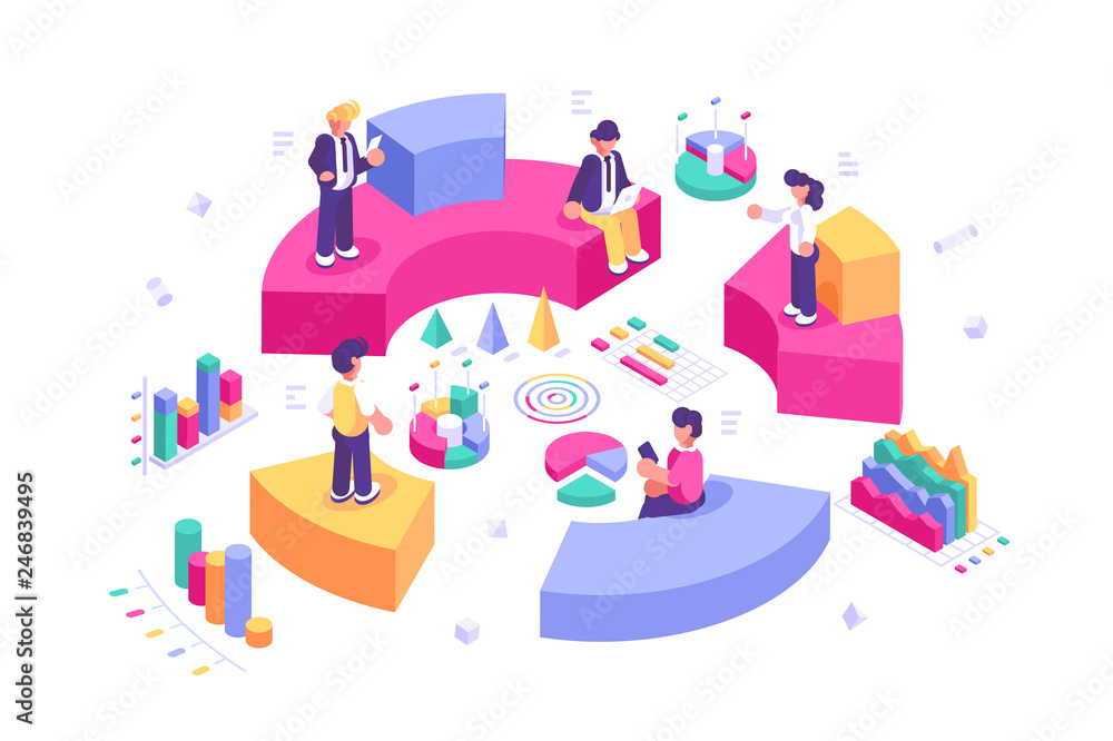 Naklejka premium Statistics and business statement