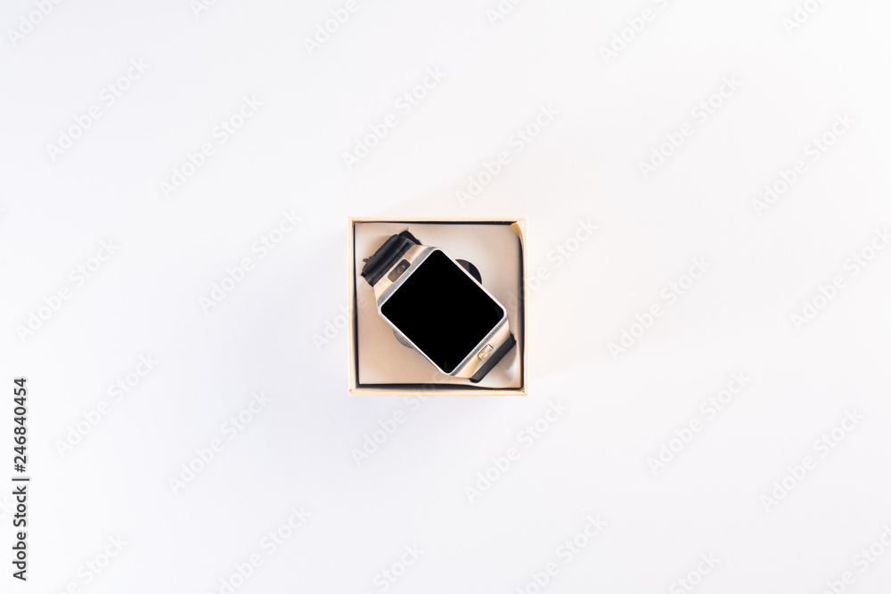 Digital watch on white background Digital watch on white background