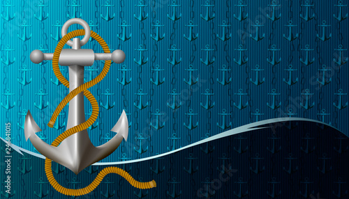 Maritime background with sea anchor.