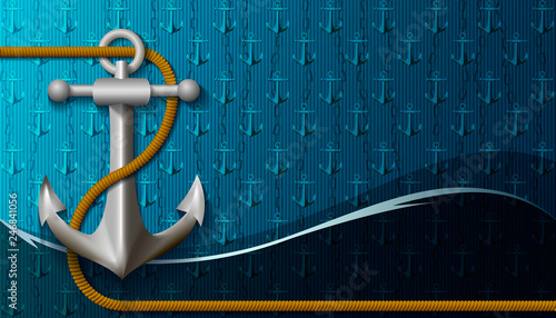 Maritime background with sea anchor.