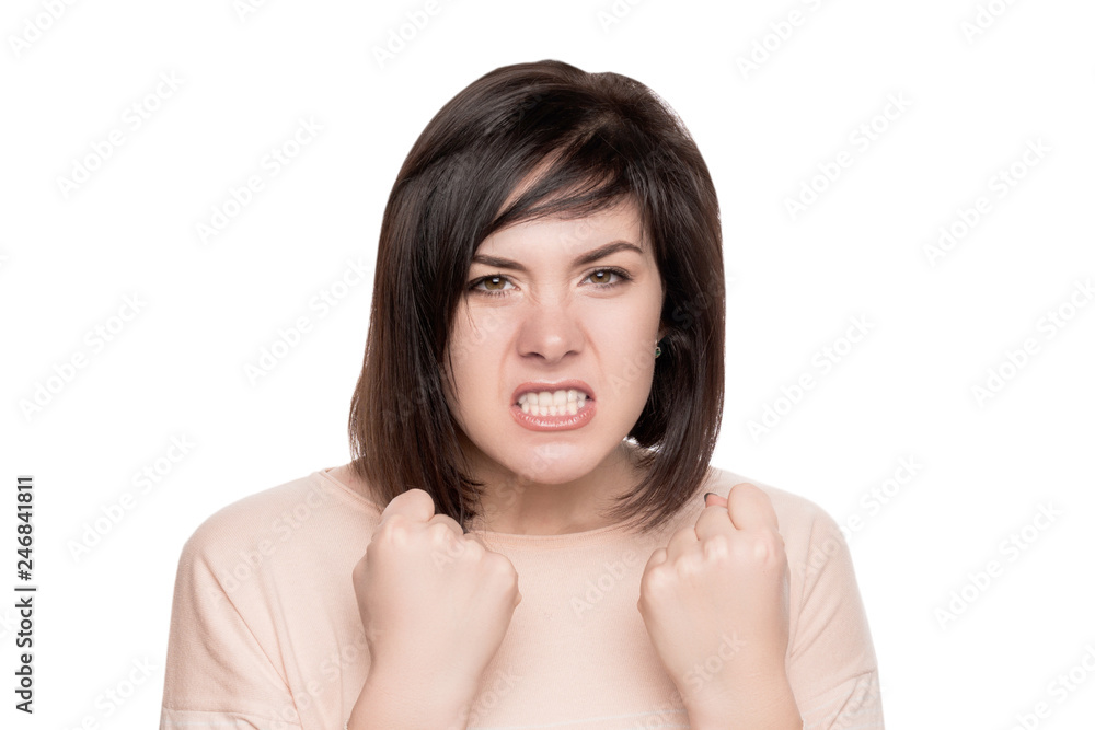 angry woman isolated on white angry woman isolated on white
