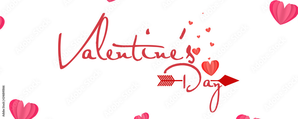 Illustration of Happy Valentine's Day Text Design. - Illustration