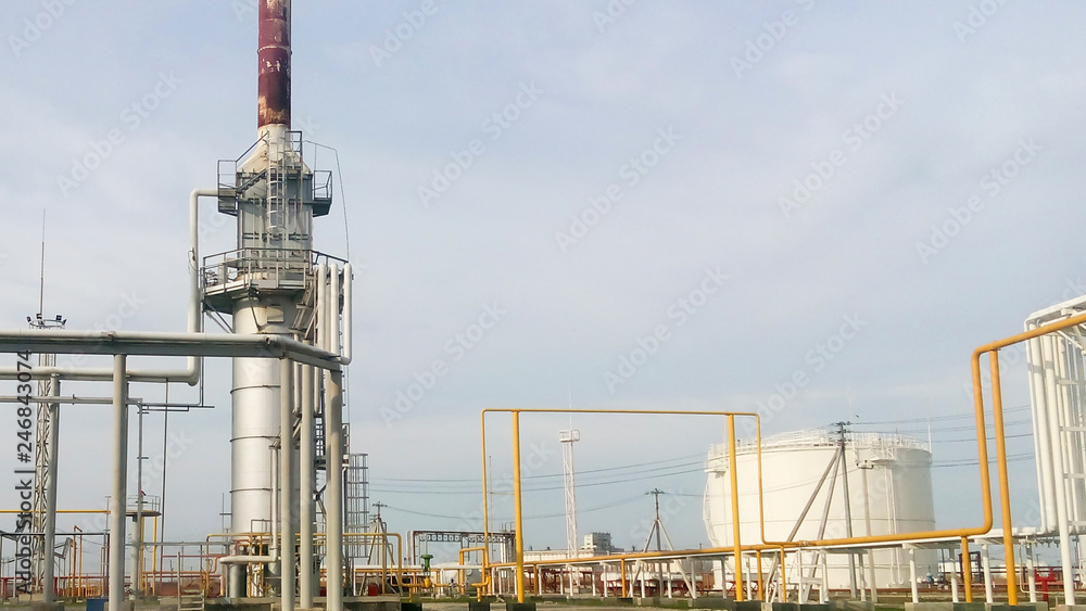 Fototapeta premium Furnace for heating oil at the refinery