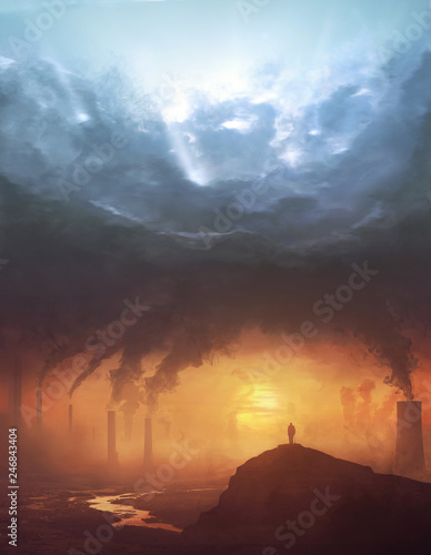 Plakat Zanieczyszczenia i światło słoneczne