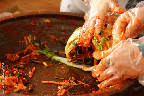 한국의 음식 배추 김치 축제 백그라운드 이미지