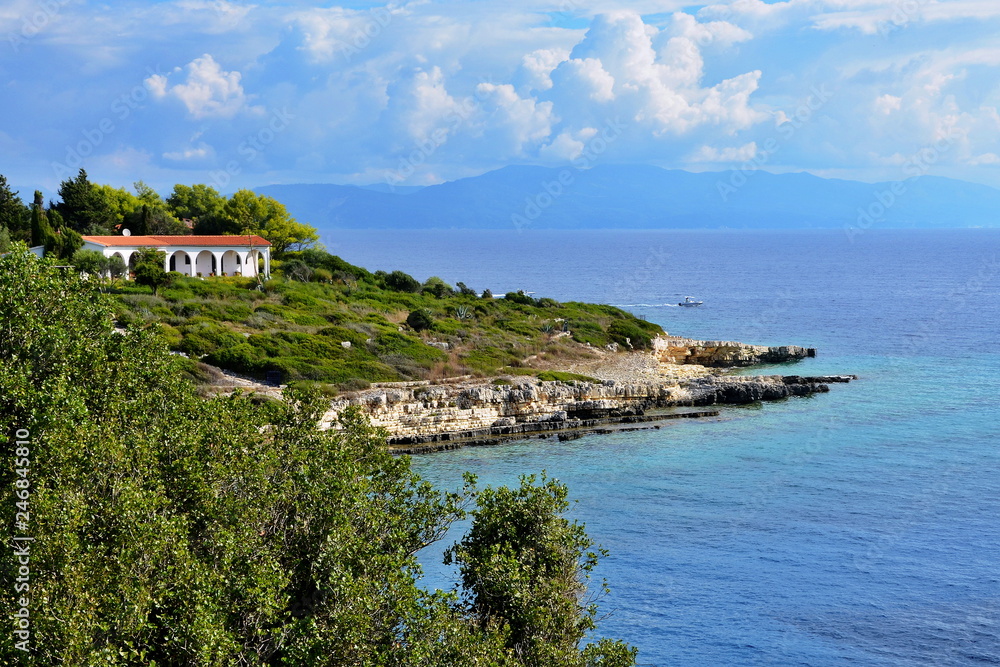 Greece,island Paxos-view of the seacoast near Moggonisi