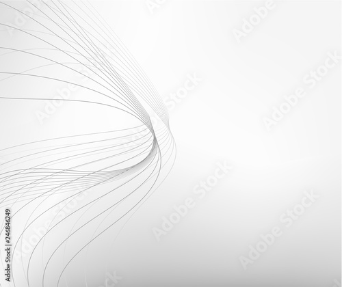 Abstract grey wave business background modern business design. Futuristic tech line. gray curve flow