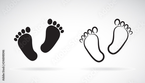 Vector of baby foot Icon flat style isolated on white background. Foot logo or icon. Easy editable layered vector illustration.