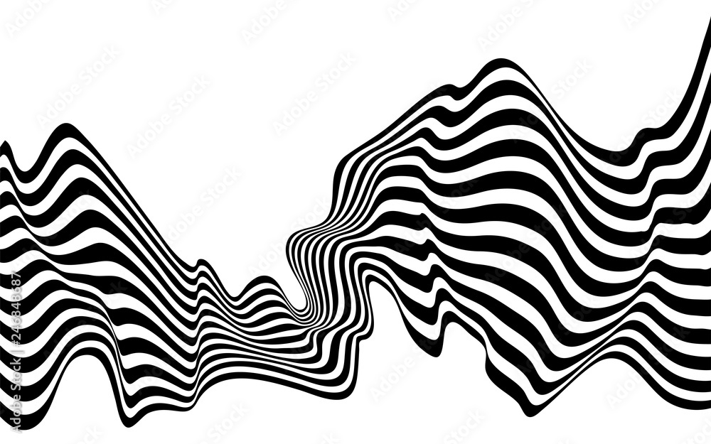 black and white curved line stripe mobious wave abstract background black and white curved line stripe mobious wave abstract background