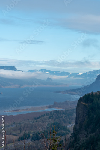 View overlooking the Columbia River Gorge in Oregon from Portland Women's Forum viewpoint.