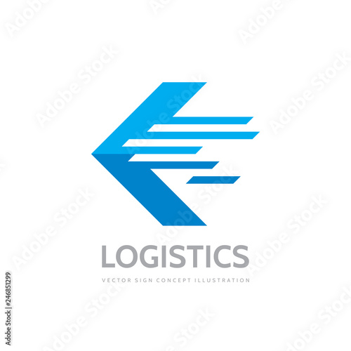 Logistic company - concept business logo template vector illustration. Abstract arrow creative sign. Transport delivery service symbol. Graphic design element.  