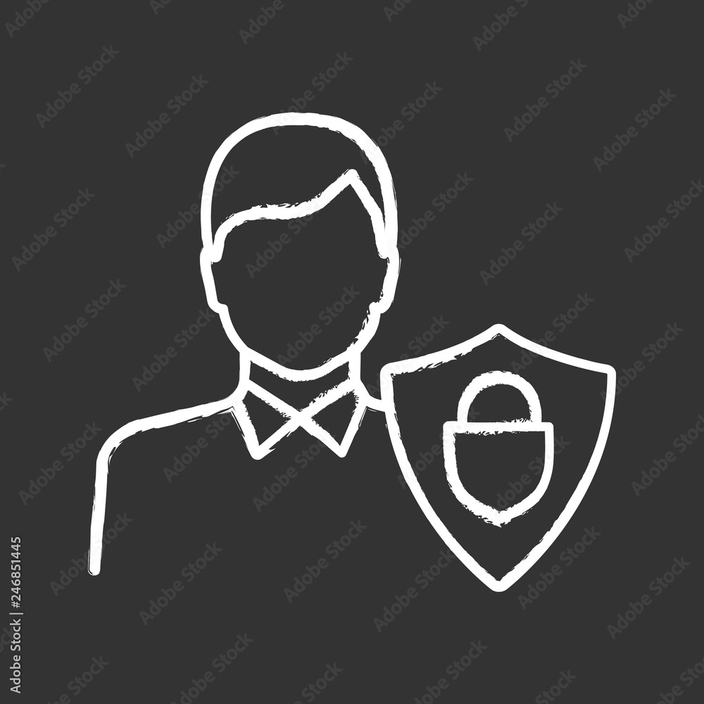 Customers protection chalk icon Customers protection chalk icon