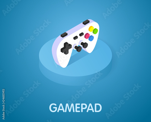 Gamepad isometric icon. Vector illustration. 3d concept