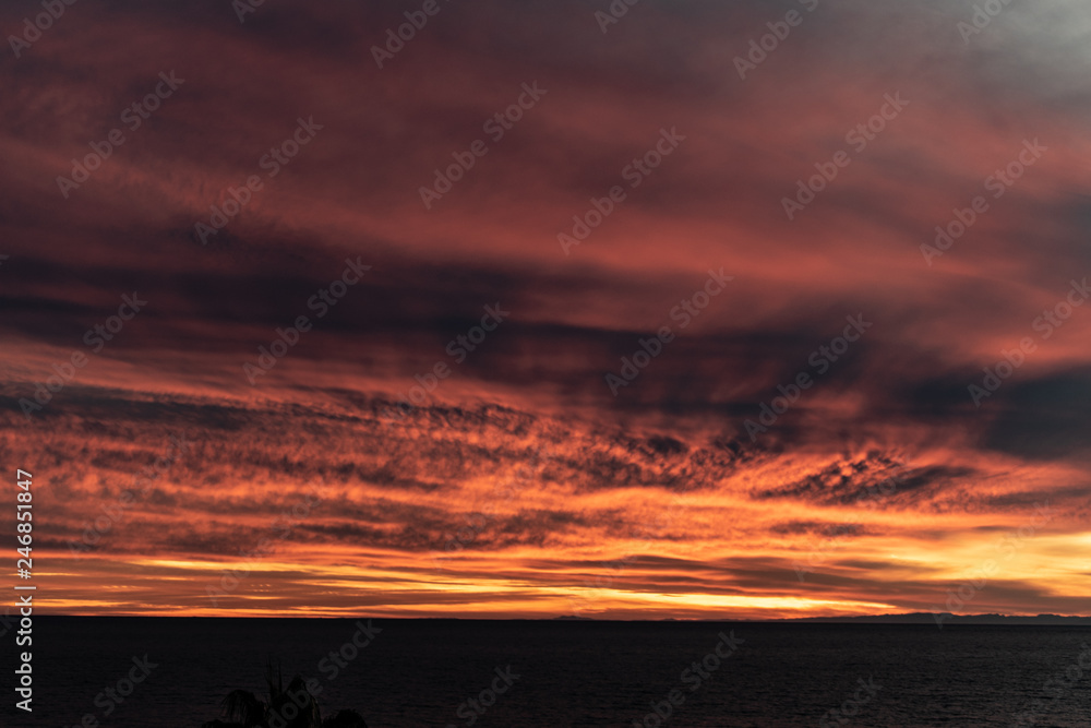 Fototapeta premium Beautiful Sunset Over The Sea Of Cortez (Gulf Of California) Near Puerto Penasco, Sonora, Mexico